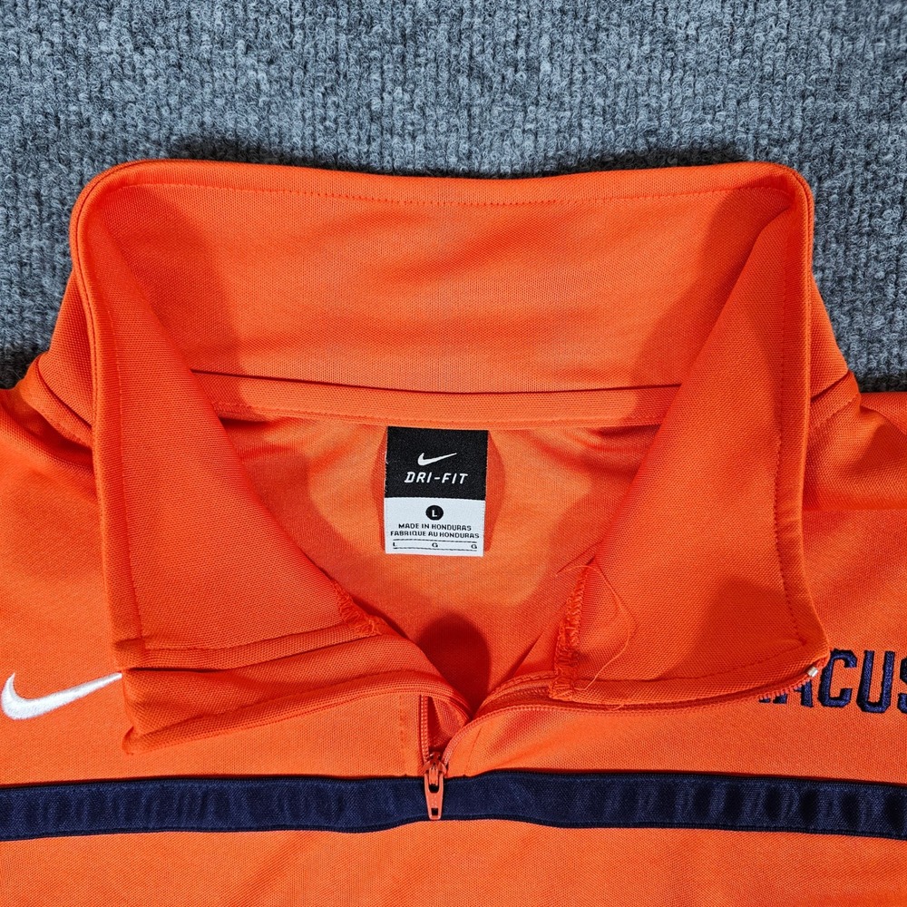 Nike Syracuse Orange Dri-FIT 1/4 Zip Pullover Mens Large Orange Navy Training - Picture 3 of 6